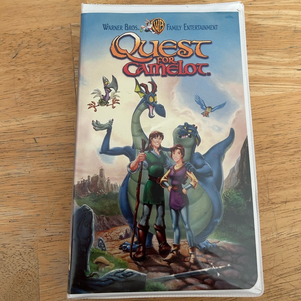 Warner Bros. Quest for Camelot VHS with Blue and Green Cover